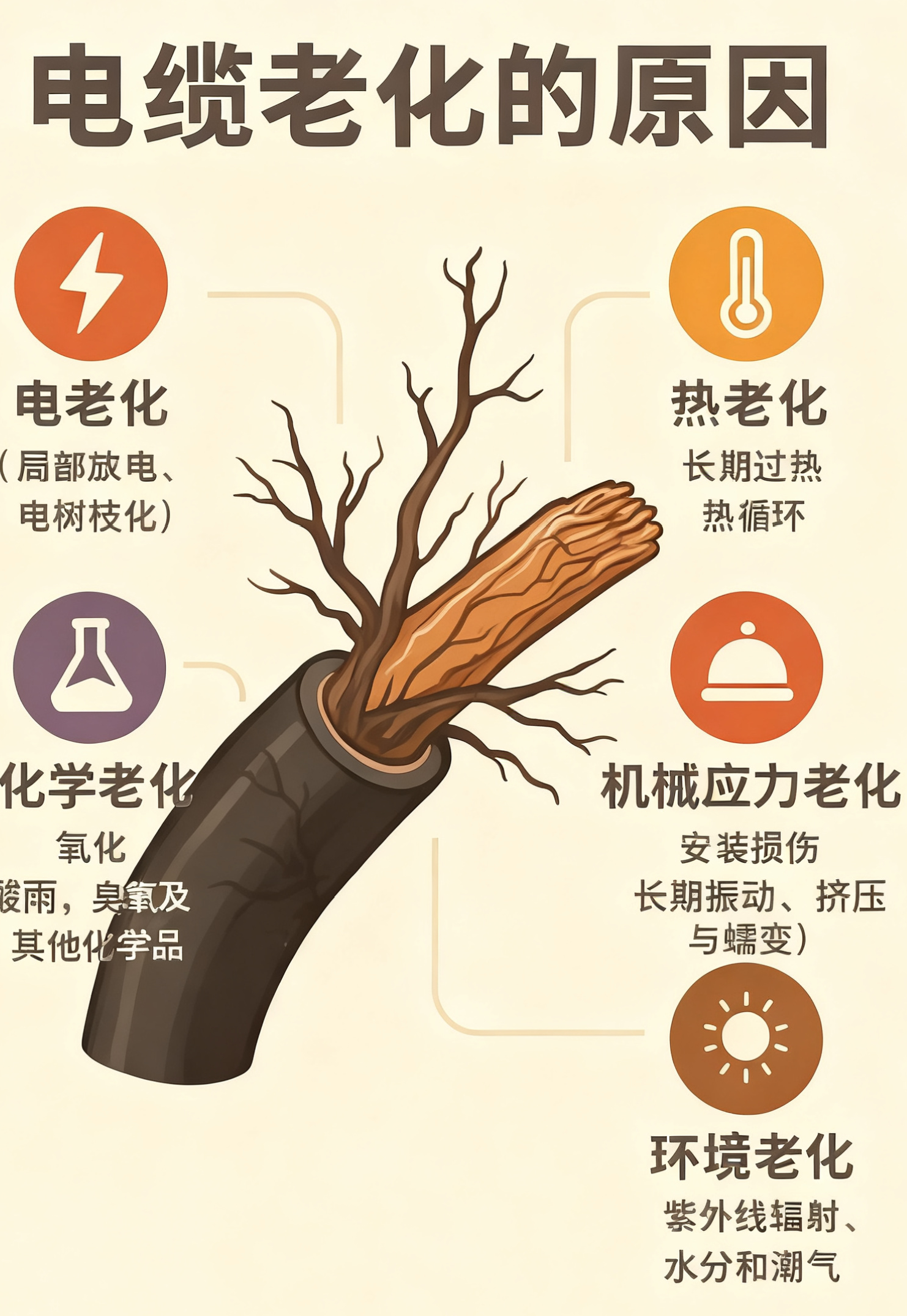 电缆绝缘层为什么会老化？？？？？？五个最常见的原因