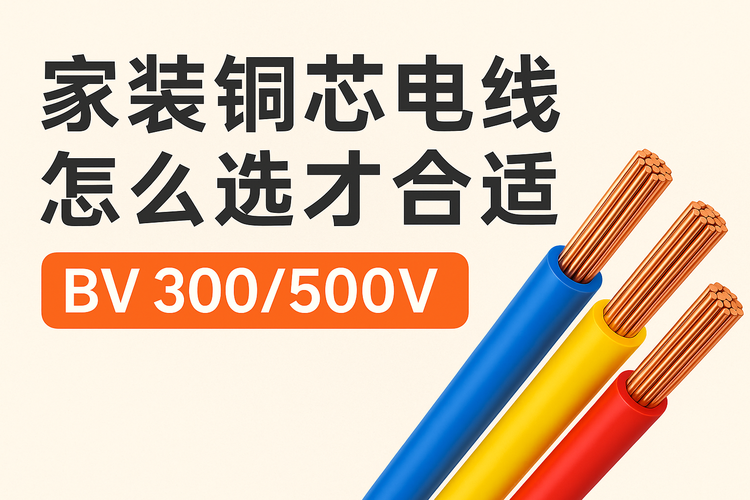 家装铜芯电线怎么选才相宜 BV 300/500V ？？？？？？