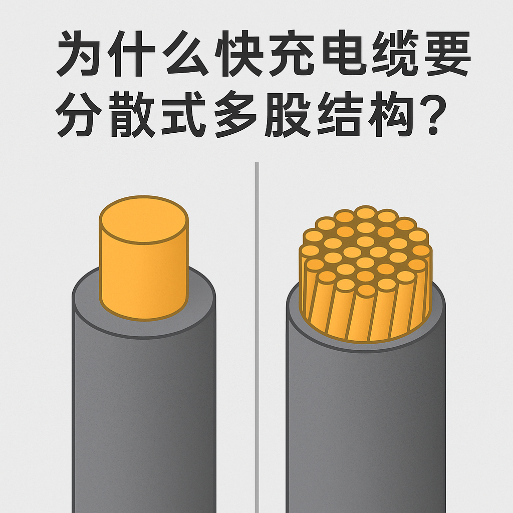 为什么快充电缆要选取分散式多股结构？？？？？？？？主题原因其实有 5 个